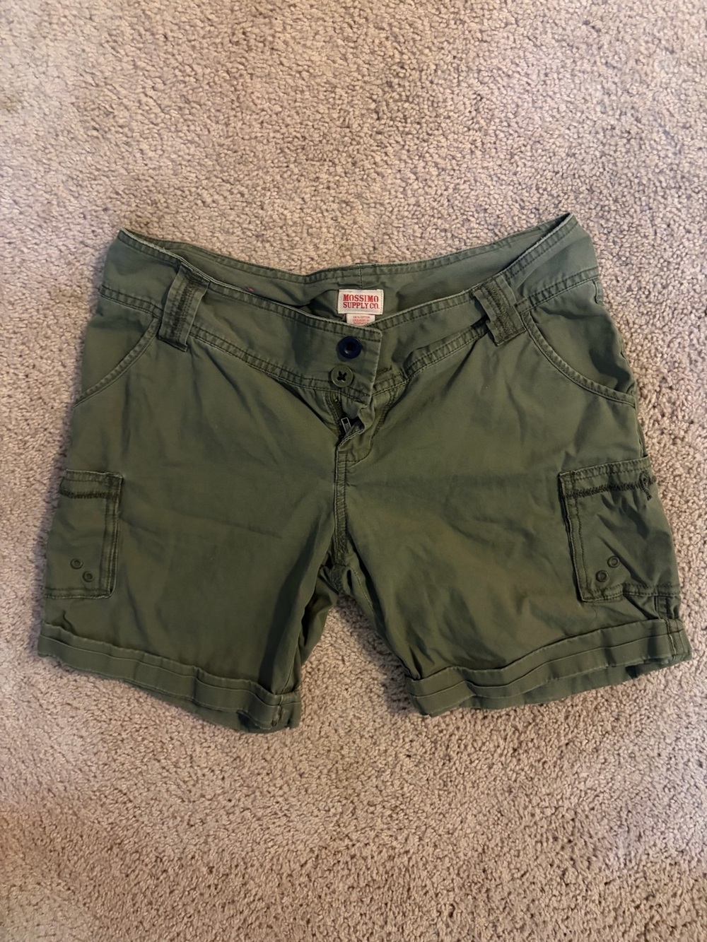 Mossimo Supply Co. Green Cargo Shorts with Side Pockets